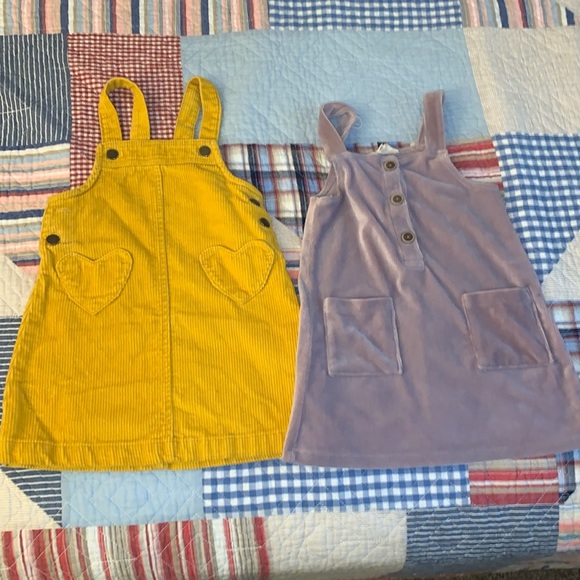 Baby girl overall style dresses - four total purple and yellow 2T - Picture 2 of 10